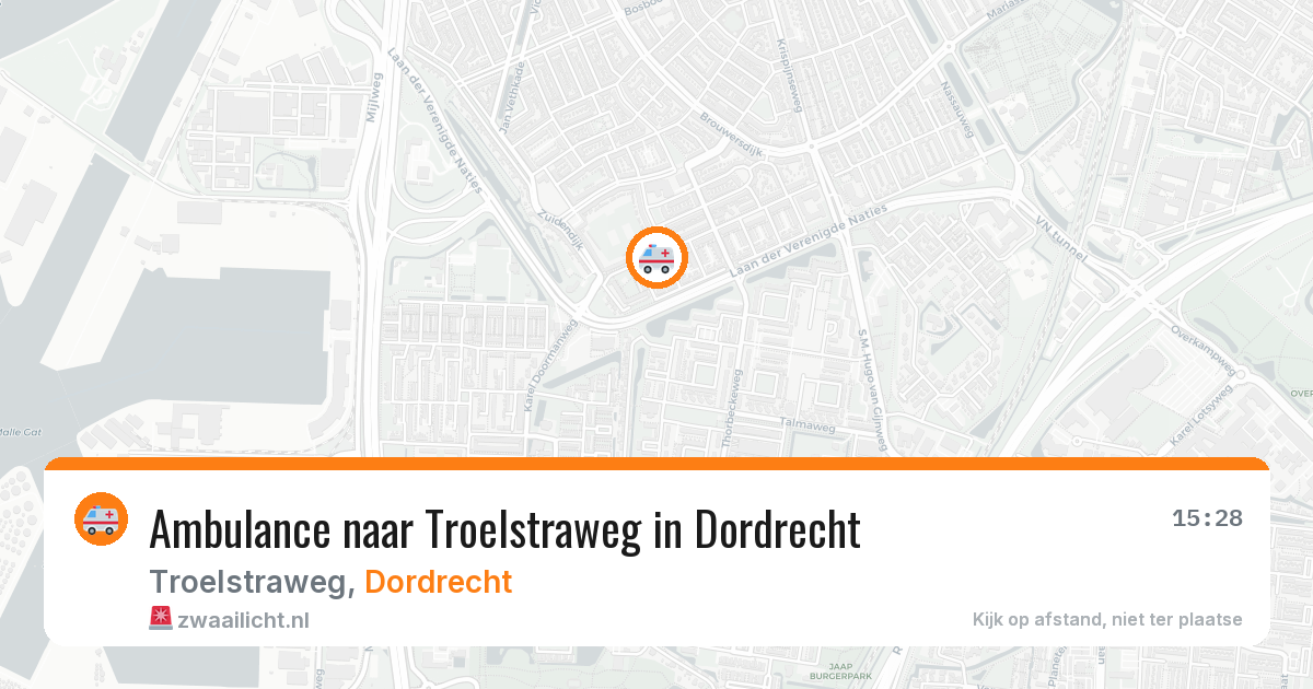 Ambulance naar Troelstraweg in Dordrecht — 3 aug 2026