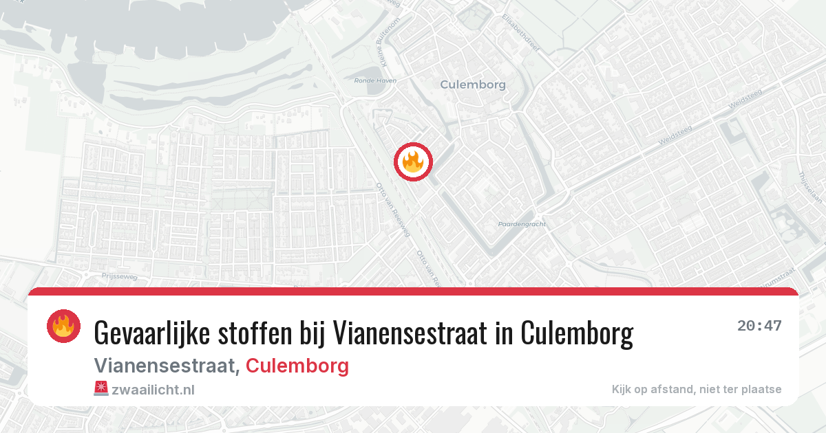 Gevaarlijke stoffen bij Vianensestraat in Culemborg — 19 mrt 2026