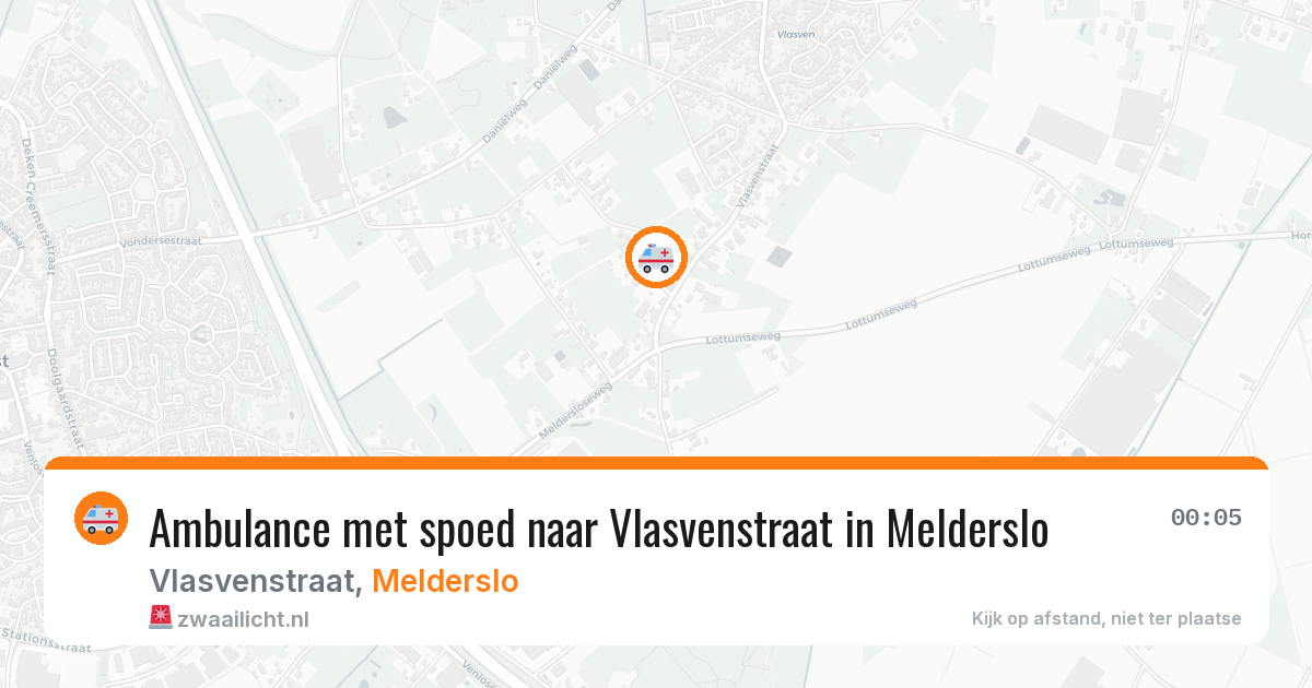 Ambulance met spoed naar Vlasvenstraat in Melderslo — 29 jul 2026