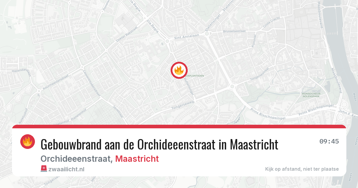 Gebouwbrand aan de Orchideeenstraat in Maastricht — 29 mrt 2026