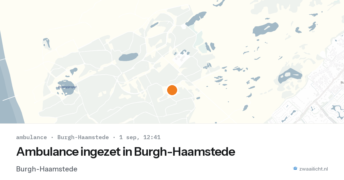 Ambulance ingezet in Burgh-Haamstede — 1 sep 2026