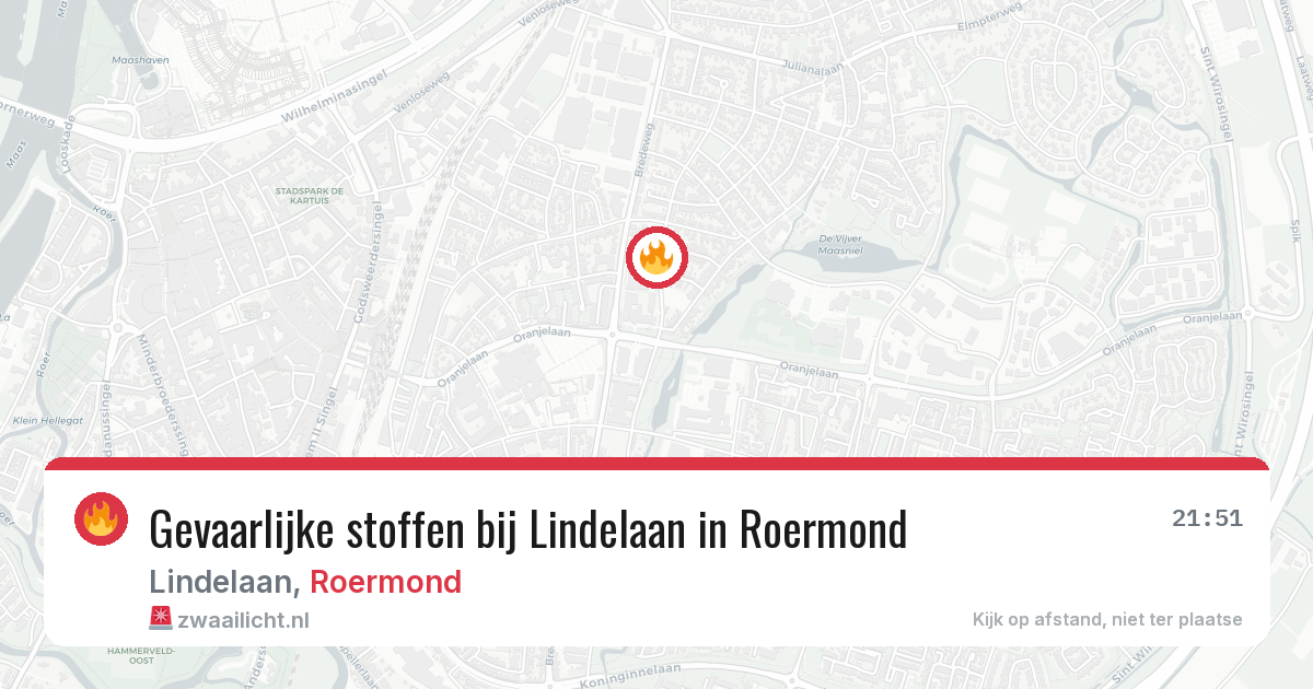 Gevaarlijke stoffen bij Lindelaan in Roermond — 23 mei 2026