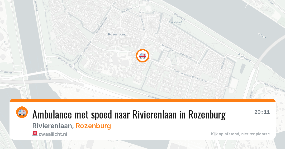 Ambulance met spoed naar Rivierenlaan in Rozenburg — 22 jun 2026