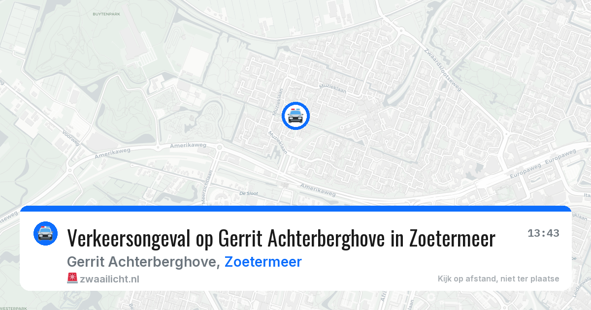 Verkeersongeval op Gerrit Achterberghove in Zoetermeer — 29 mei 2026