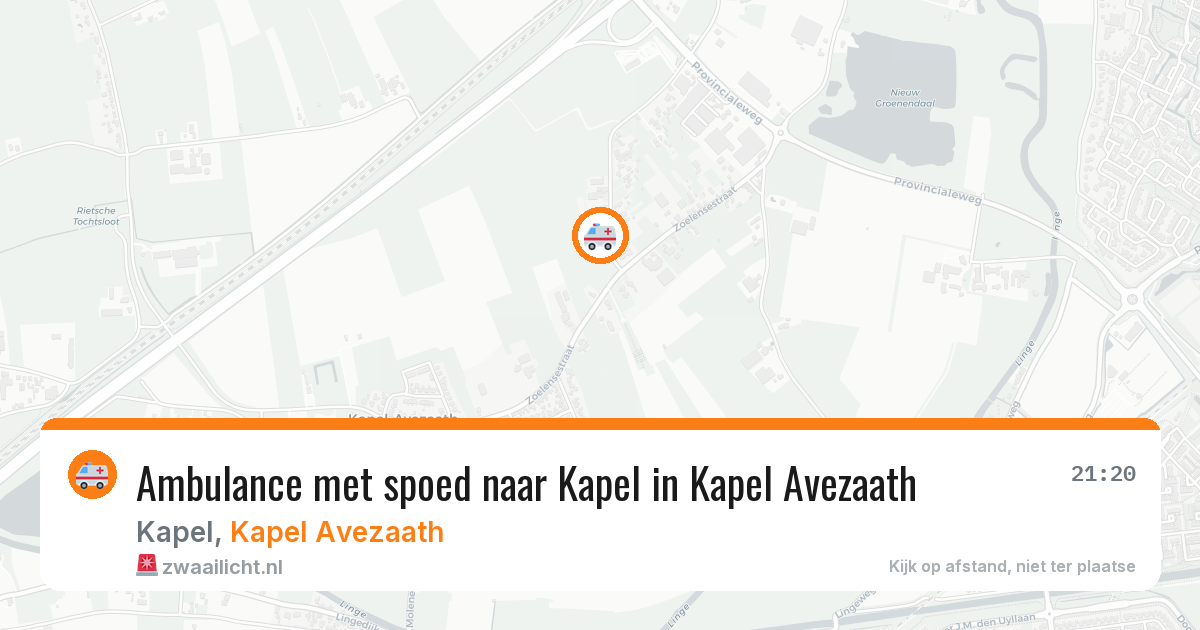 Ambulance met spoed naar Kapel in Kapel Avezaath — 10 aug 2026