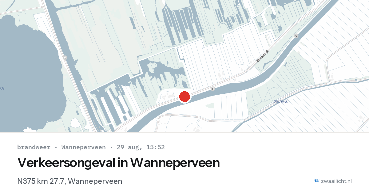 Verkeersongeval in Wanneperveen — 29 aug 2026