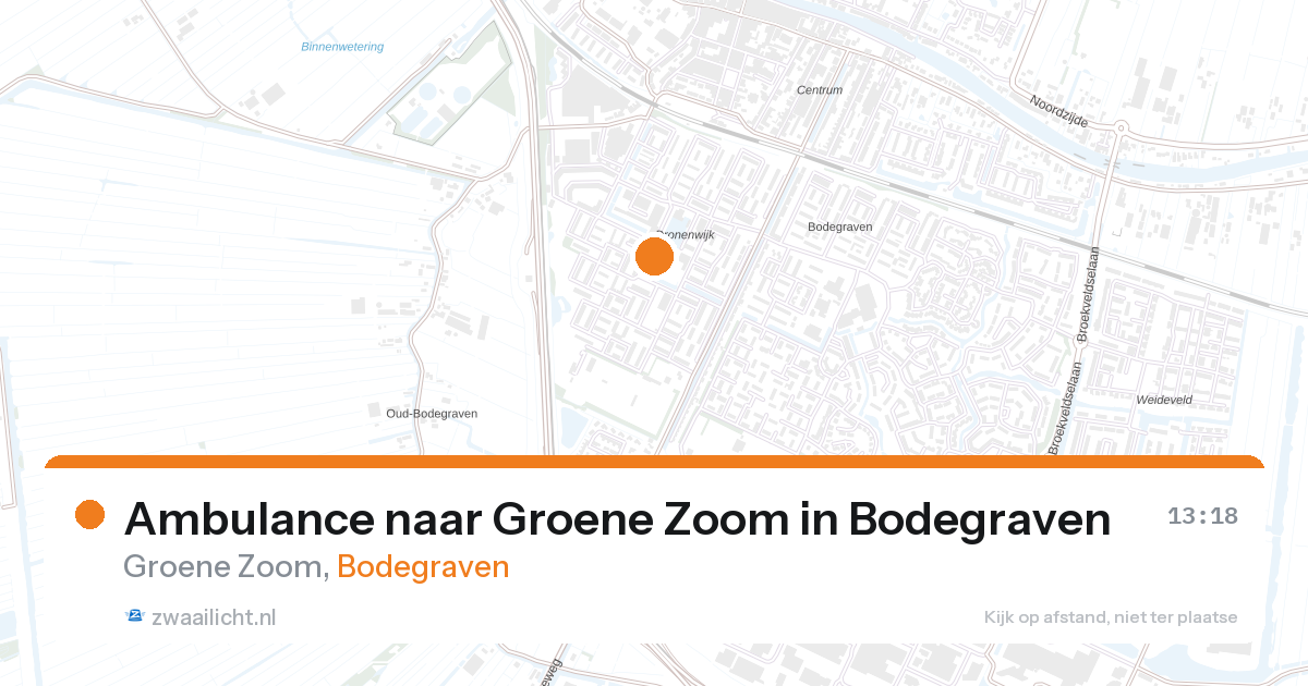 Ambulance naar Groene Zoom in Bodegraven — 23 mrt 2026