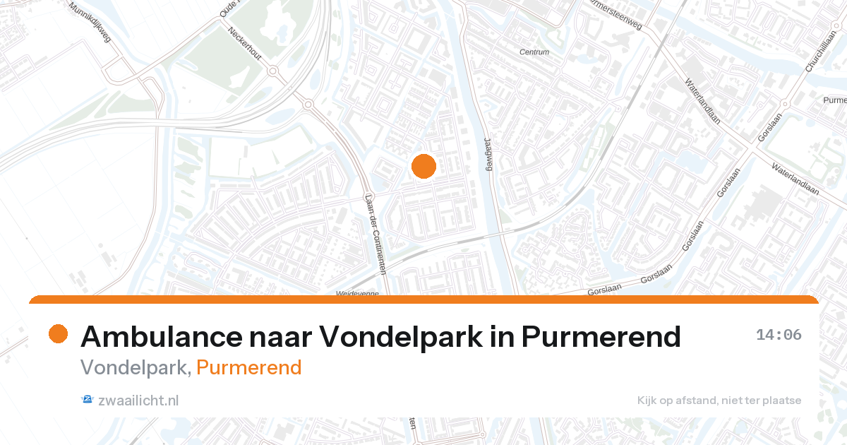 Ambulance naar Vondelpark in Purmerend — 26 jul 2026