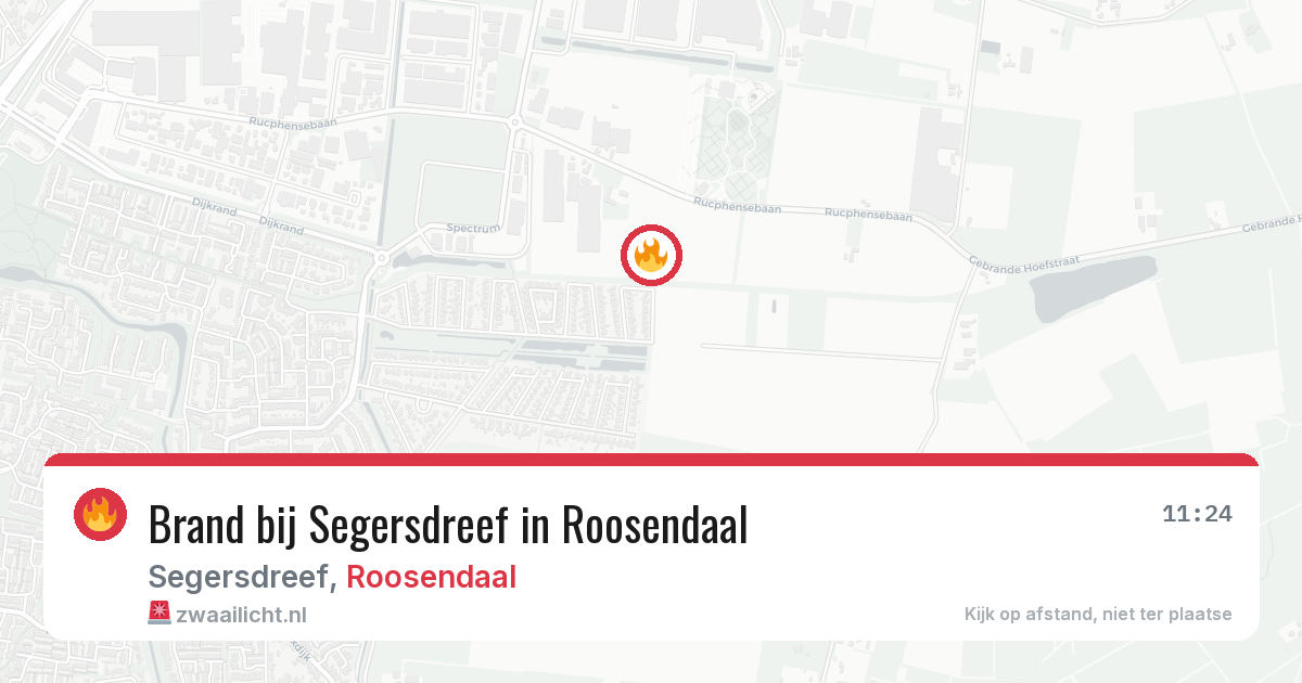 Brand bij Segersdreef in Roosendaal — 25 jul 2026