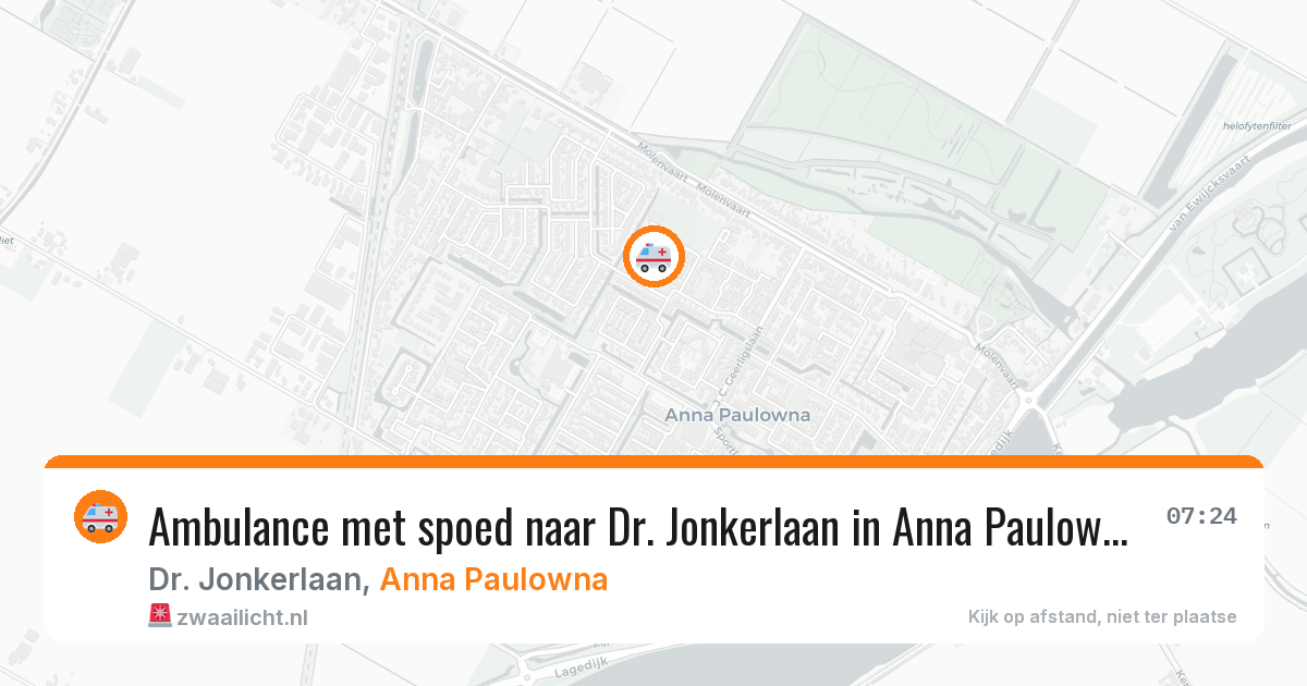 Ambulance met spoed naar Dr. Jonkerlaan in Anna Paulowna — 24 jul 2026
