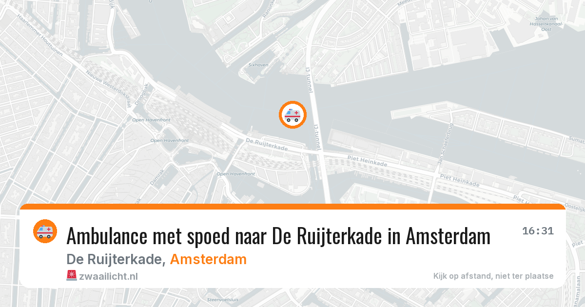 Ambulance met spoed naar De Ruijterkade in Amsterdam — 11 jun 2026