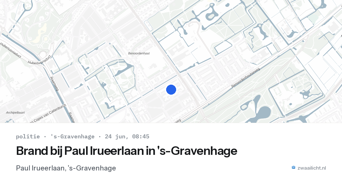 Brand bij Paul Irueerlaan in 's-Gravenhage — 24 jun 2026