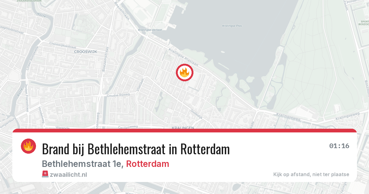 Brand bij Bethlehemstraat in Rotterdam — 25 jun 2026