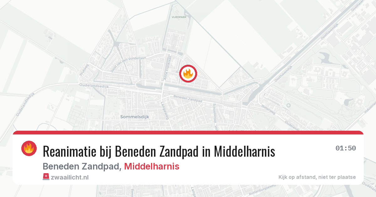 Reanimatie bij Beneden Zandpad in Middelharnis — 29 jul 2026