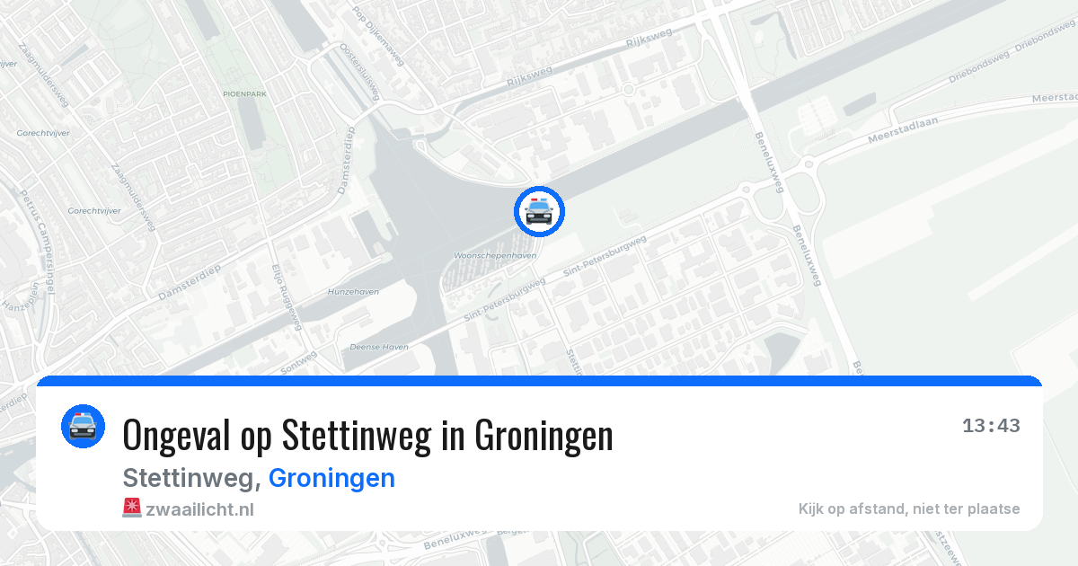 Ongeval op Stettinweg in Groningen — 27 jul 2026