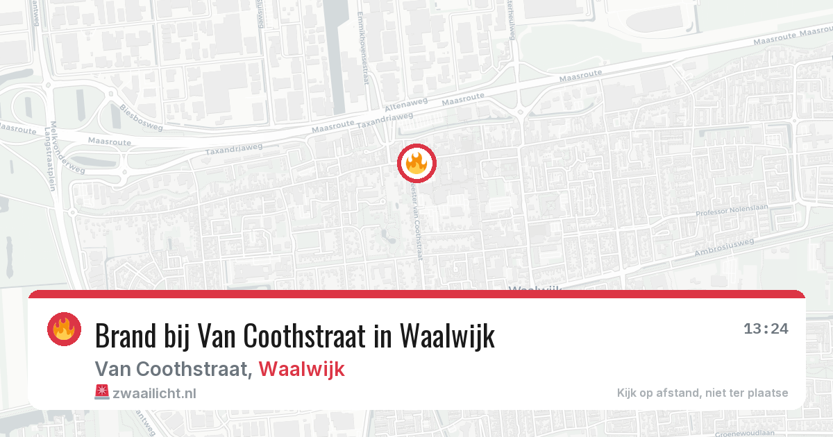 Brand bij Van Coothstraat in Waalwijk — 11 aug 2026