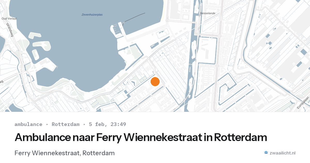 Ambulance naar Ferry Wiennekestraat in Rotterdam — 5 feb 2026