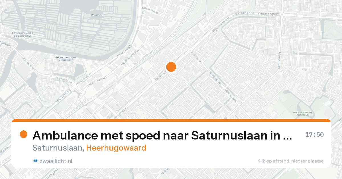 Ambulance met spoed naar Saturnuslaan in Heerhugowaard — 22 aug 2026
