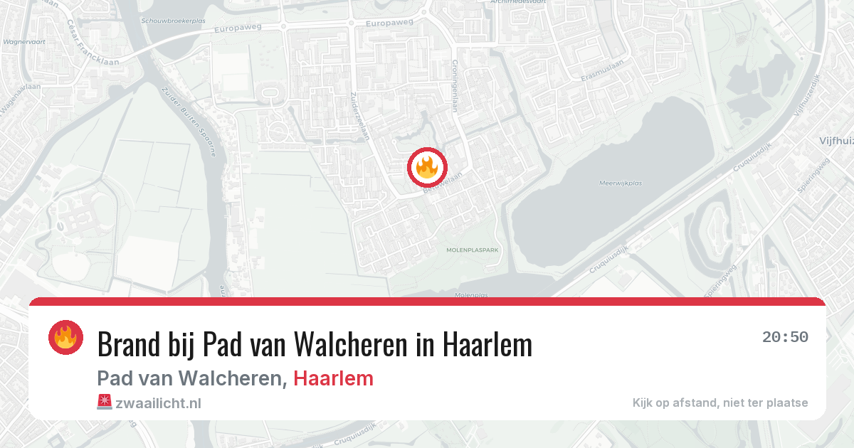 Brand bij Pad van Walcheren in Haarlem — 3 aug 2026