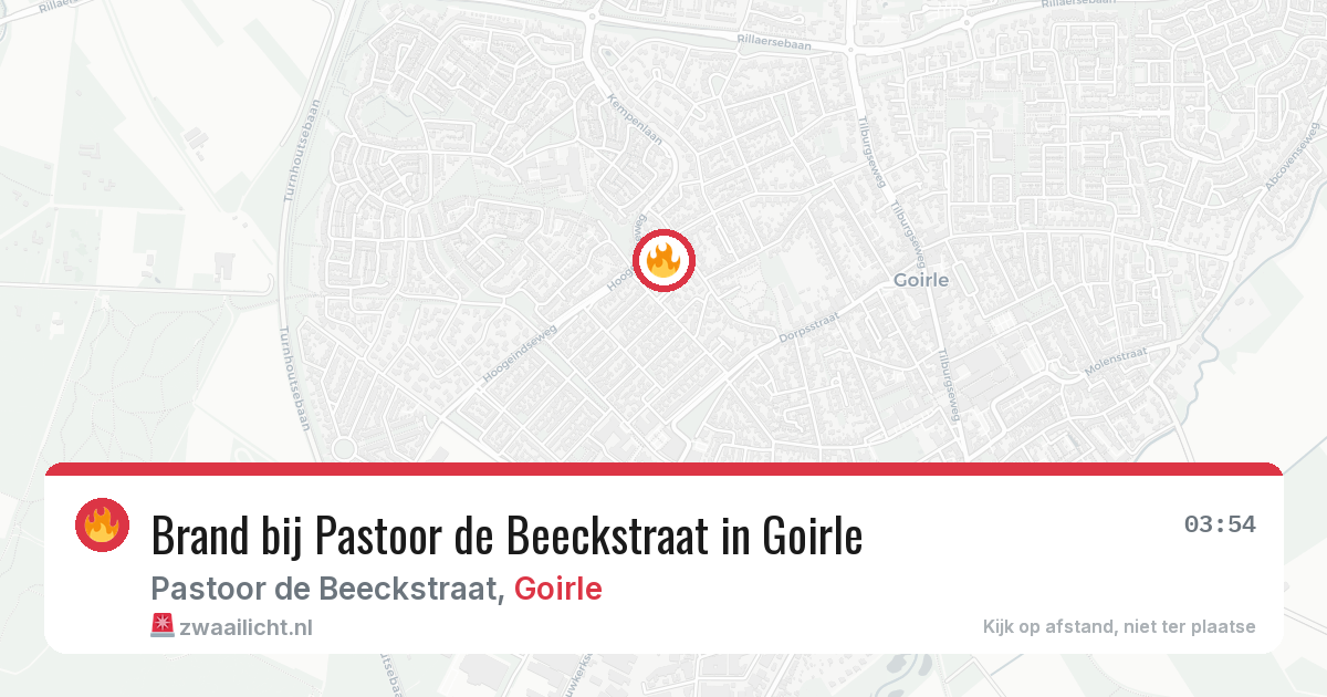 Brand bij Pastoor de Beeckstraat in Goirle — 20 jun 2026