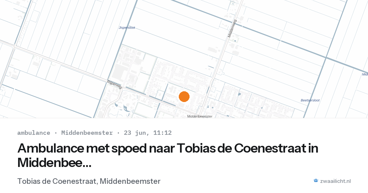 Ambulance met spoed naar Tobias de Coenestraat in Middenbeemster — 23 jun 2026