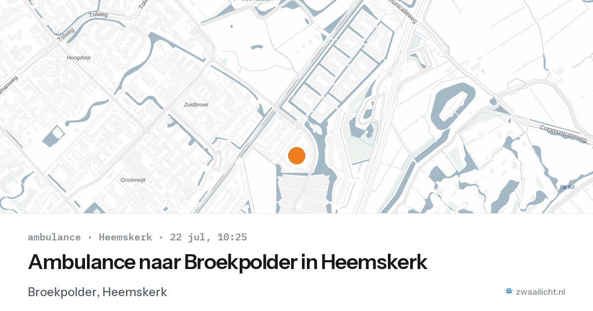 Ambulance naar Broekpolder in Heemskerk — 22 jul 2026