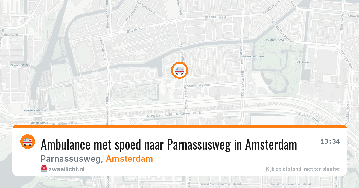 Ambulance met spoed naar Parnassusweg in Amsterdam — 17 mrt 2026
