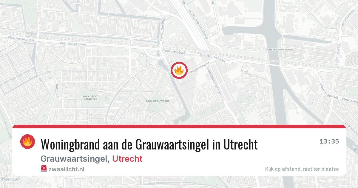 Woningbrand aan de Grauwaartsingel in Utrecht — 24 apr 2026