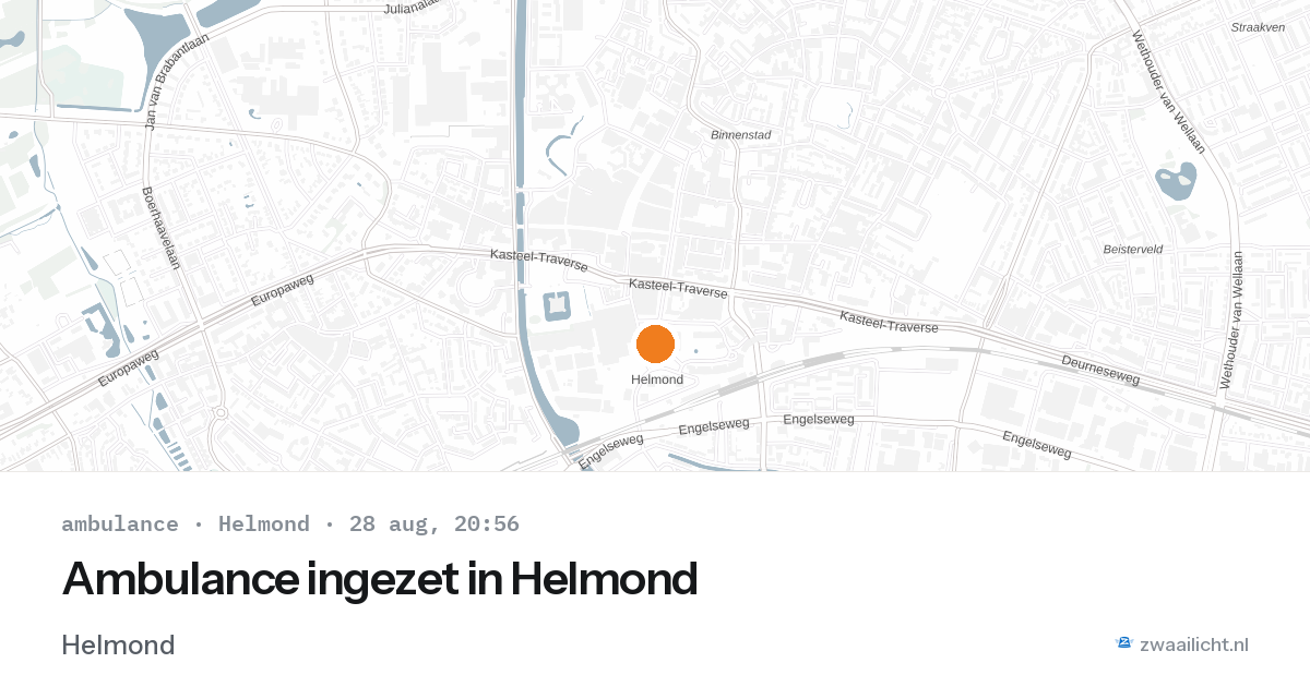 Ambulance ingezet in Helmond — 28 aug 2026