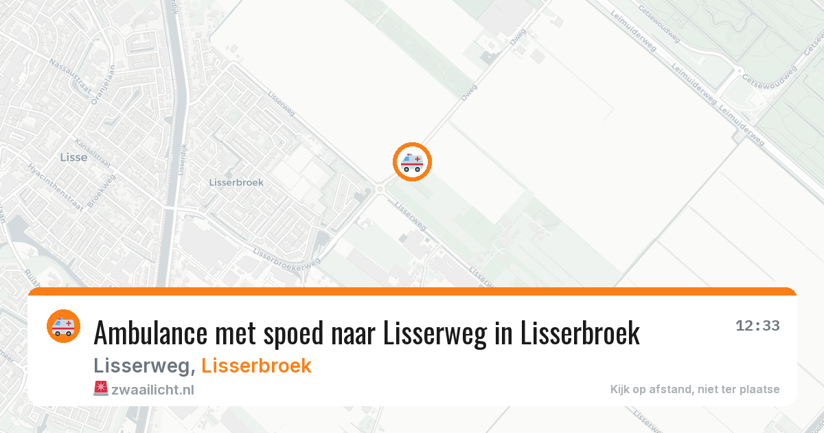 Ambulance met spoed naar Lisserweg in Lisserbroek — 14 mei 2026