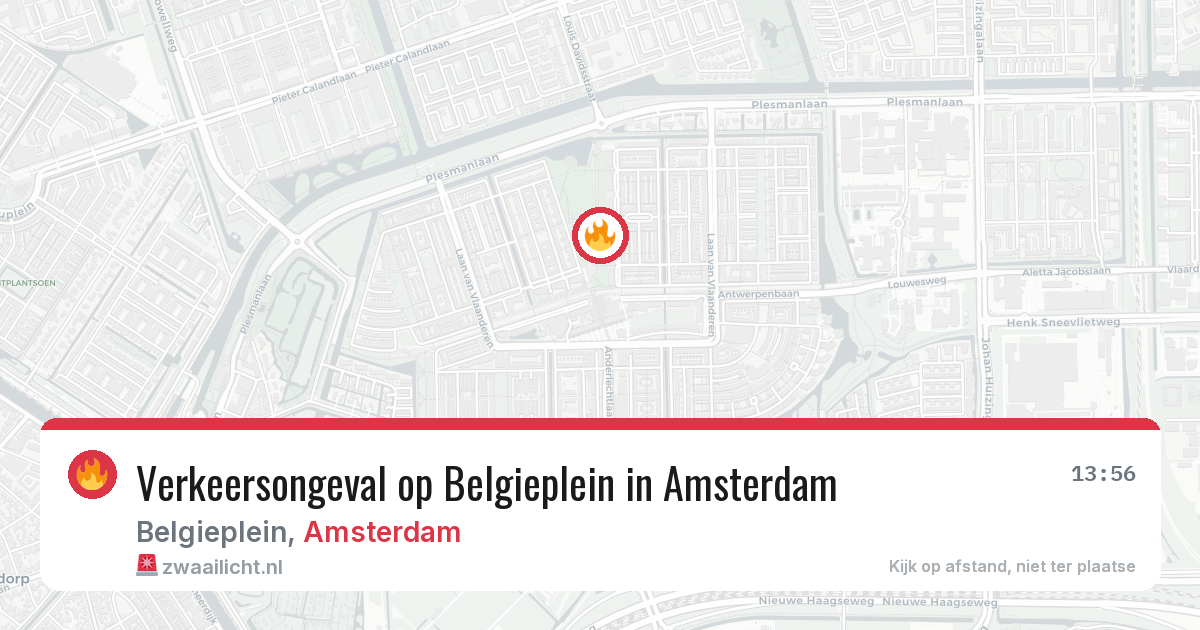 Verkeersongeval op Belgieplein in Amsterdam — 25 apr 2026