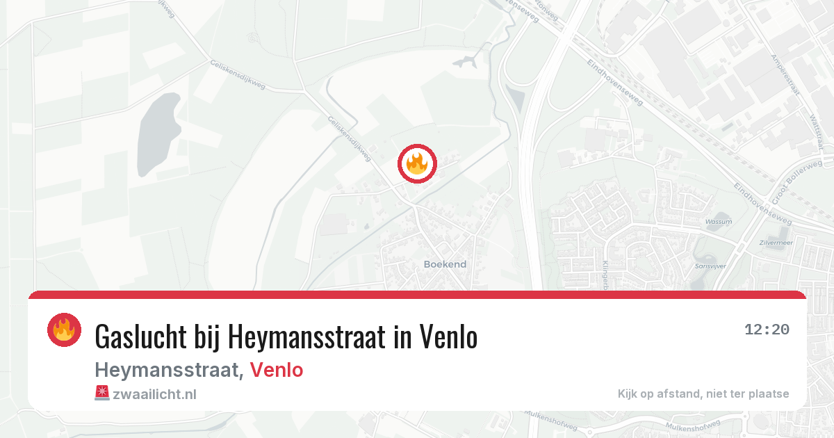 Gaslucht bij Heymansstraat in Venlo — 29 jan 2026