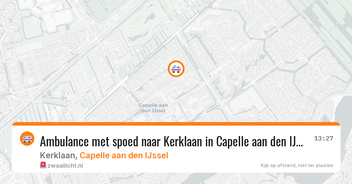Ambulance met spoed naar Kerklaan in Capelle aan den IJssel — 21 mrt 2026