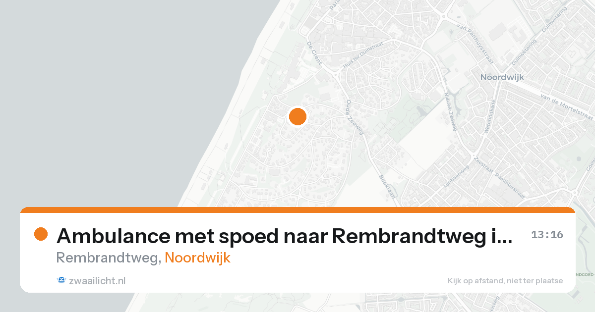 Ambulance met spoed naar Rembrandtweg in Noordwijk — 17 mei 2026