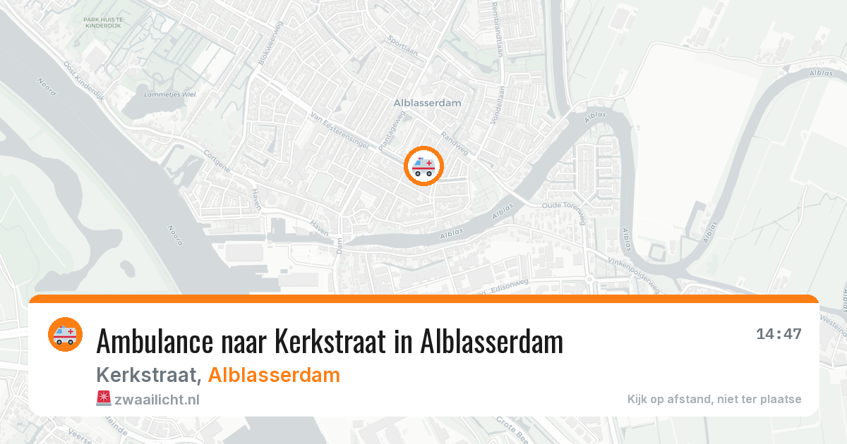 Ambulance naar Kerkstraat in Alblasserdam — 28 mrt 2026