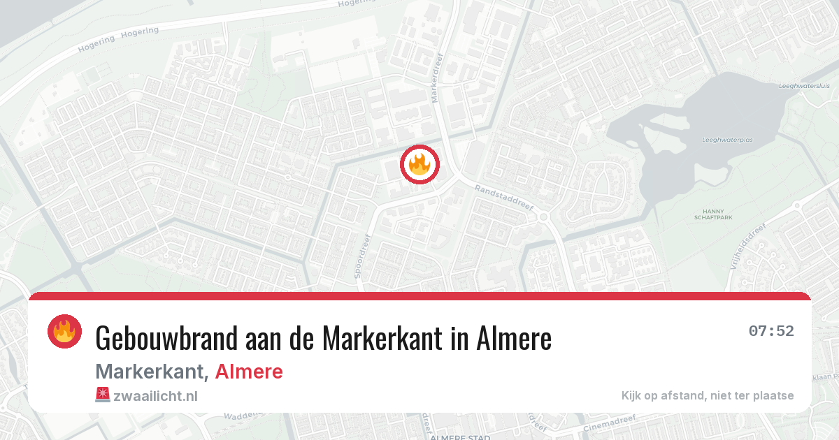 Gebouwbrand aan de Markerkant in Almere — 29 apr 2026