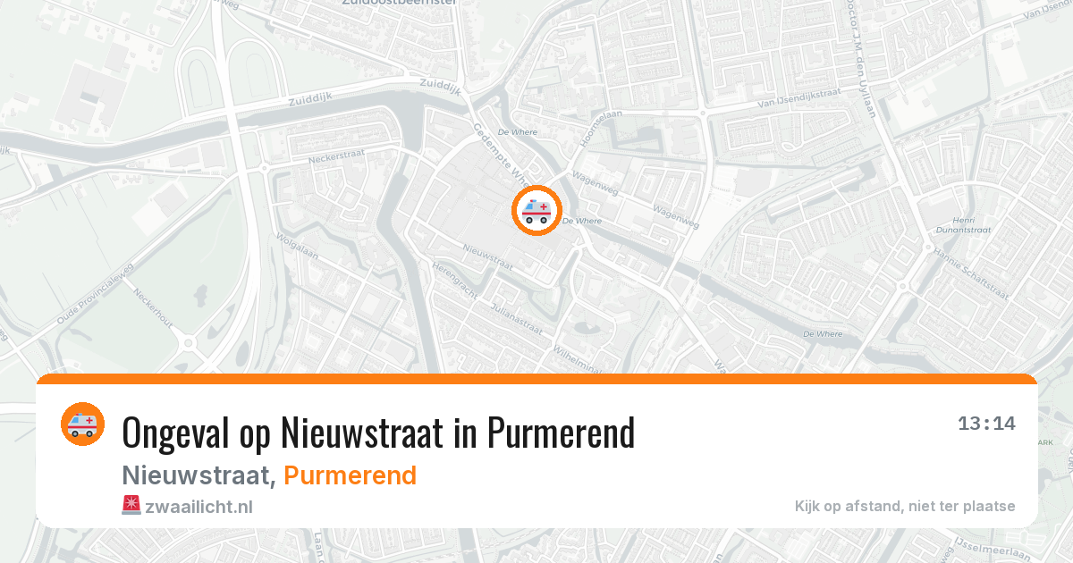 Ongeval op Nieuwstraat in Purmerend — 13 jul 2026