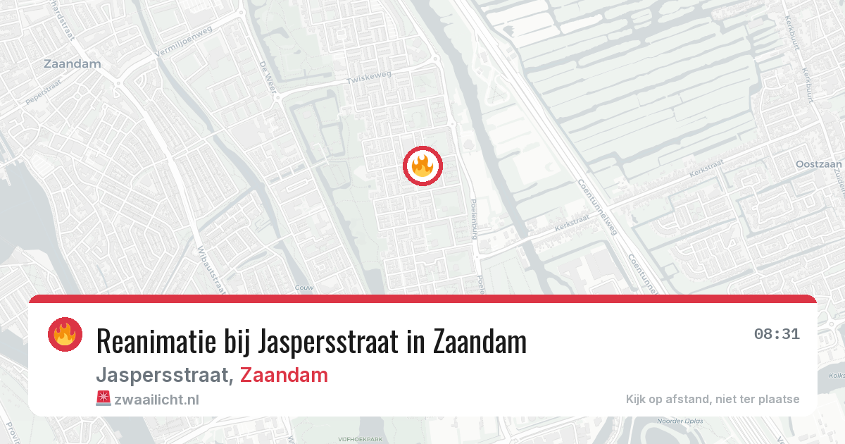 Reanimatie bij Jaspersstraat in Zaandam — 22 jun 2026
