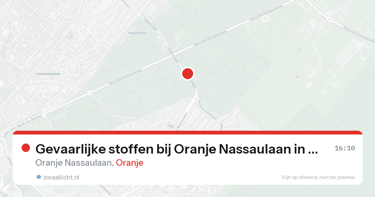 Gevaarlijke stoffen bij Oranje Nassaulaan in Oranje — 31 jan 2026