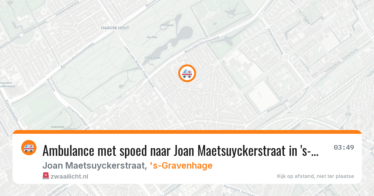 Ambulance met spoed naar Joan Maetsuyckerstraat in 's-Gravenhage — 16 jul 2026