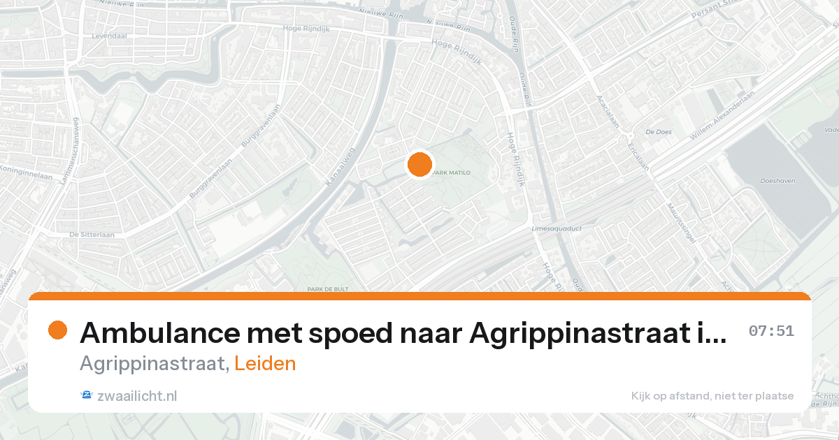 Ambulance met spoed naar Agrippinastraat in Leiden — 17 aug 2026