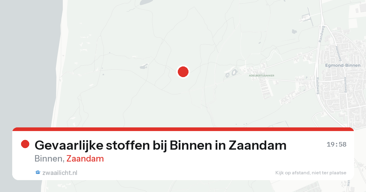 Gevaarlijke stoffen bij Binnen in Zaandam — 16 aug 2026