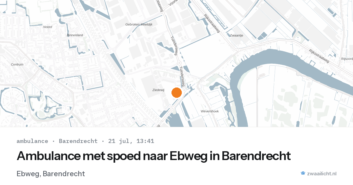 Ambulance met spoed naar Ebweg in Barendrecht — 21 jul 2026