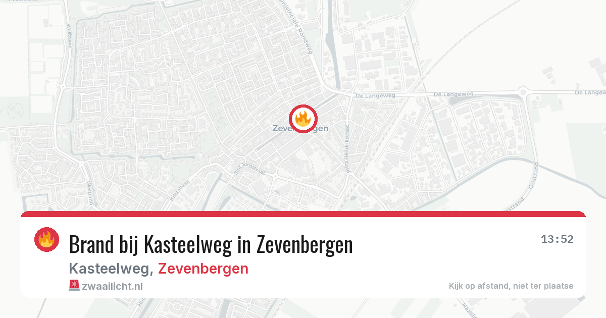 Brand bij Kasteelweg in Zevenbergen — 27 jul 2026