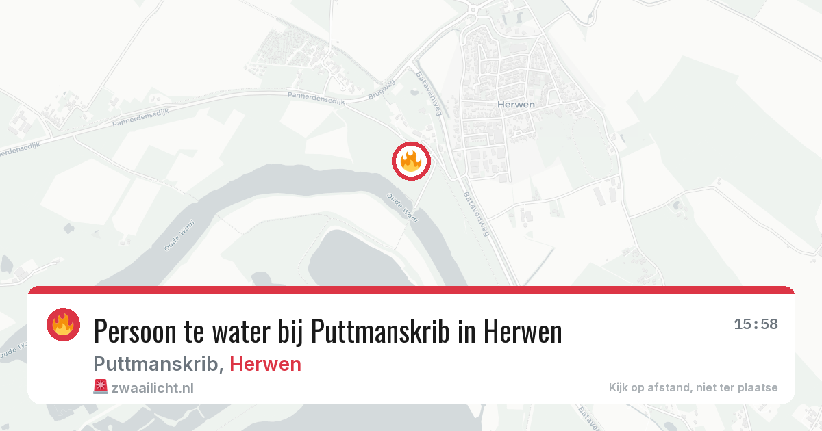 Persoon te water bij Puttmanskrib in Herwen — 10 mei 2026