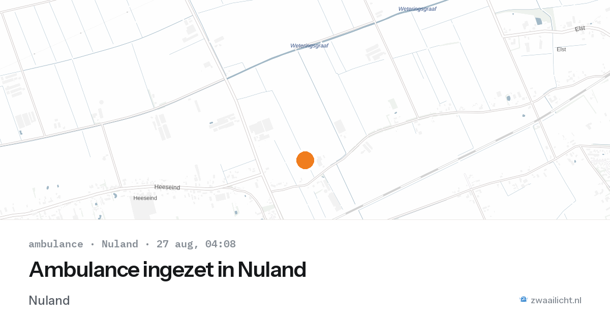 Ambulance ingezet in Nuland — 27 aug 2026