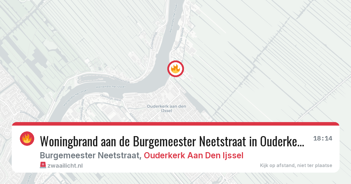 Woningbrand aan de Burgemeester Neetstraat in Ouderkerk Aan Den Ijssel — 3 jul 2026