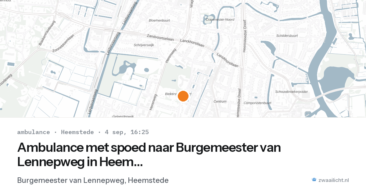 Ambulance met spoed naar Burgemeester van Lennepweg in Heemstede — 4 sep 2026