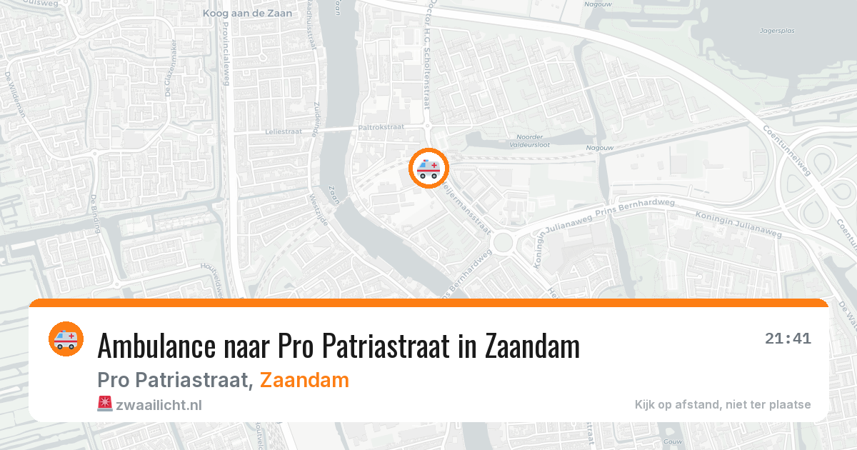 Ambulance naar Pro Patriastraat in Zaandam — 9 aug 2026