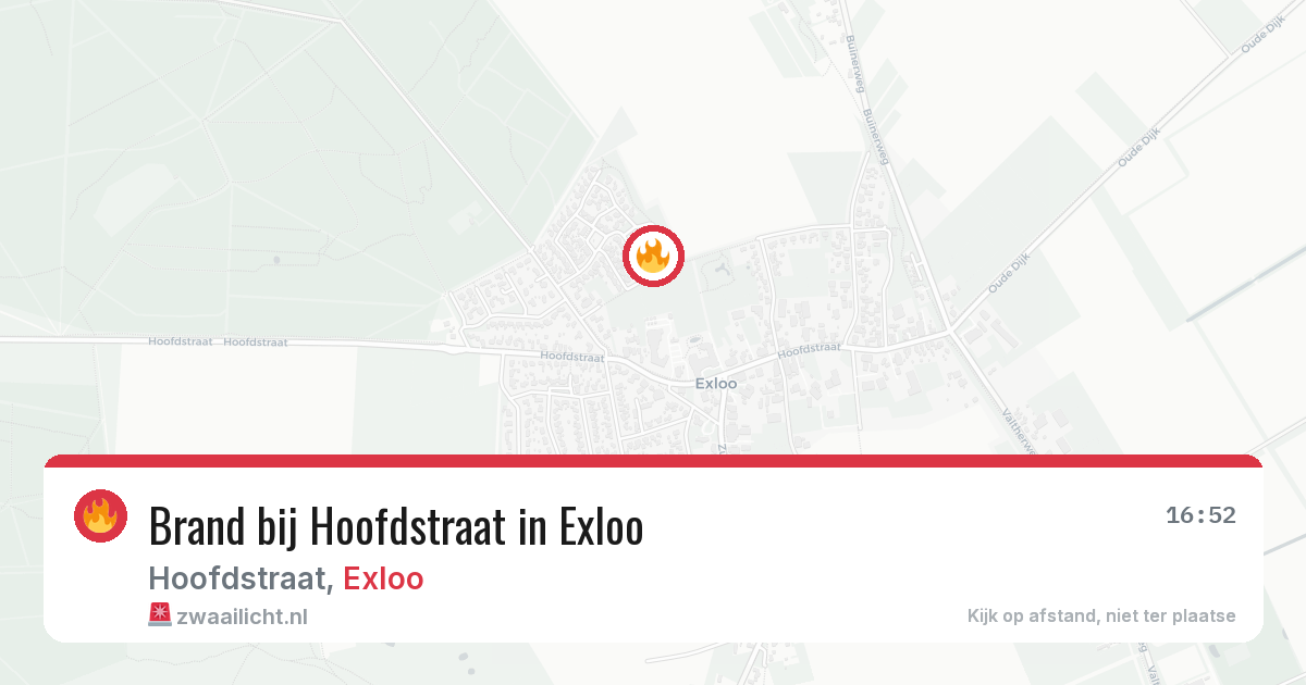 Brand bij Hoofdstraat in Exloo — 1 apr 2026